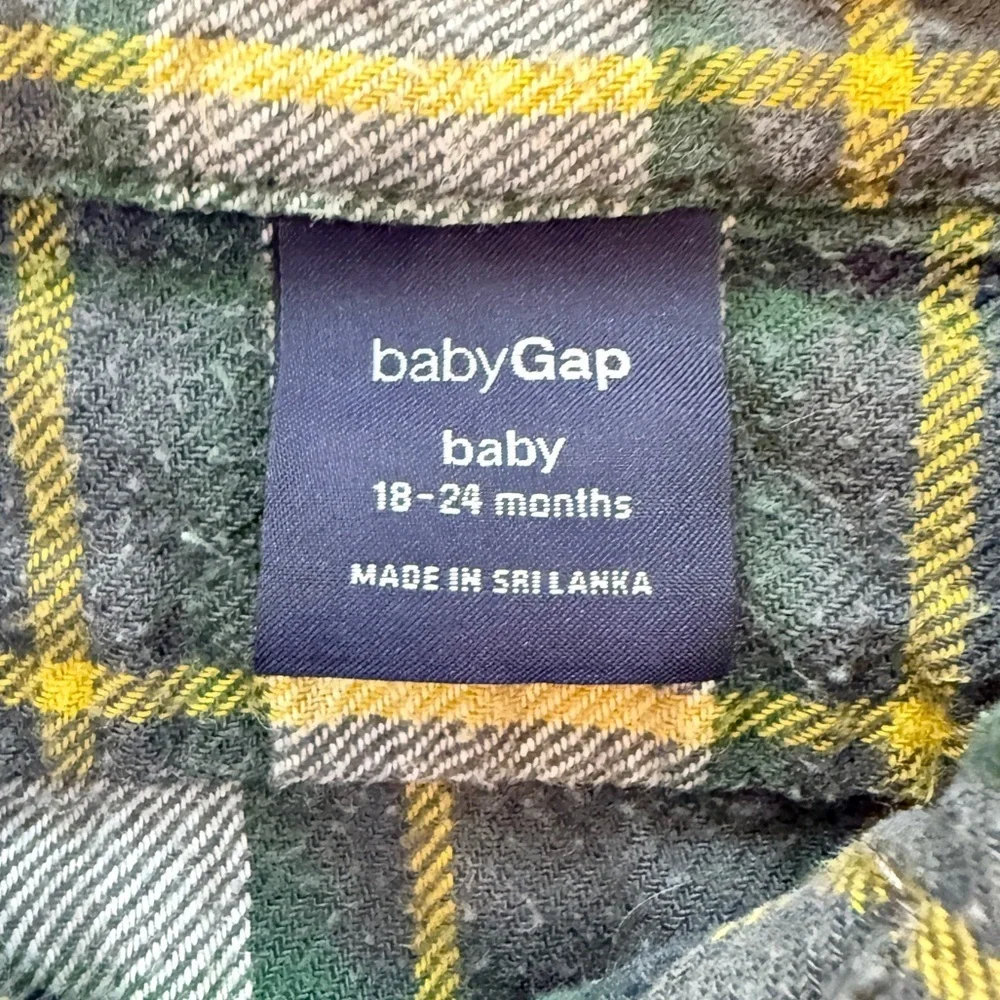 Baby Gap Green Plaid Flannel Shirt